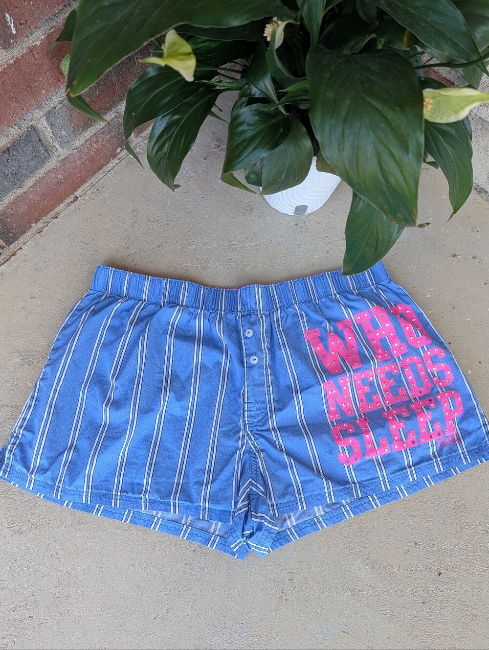 💙 Vintage PINK Victoria's Secret (2011) Who Needs Sleep Bling Sleep Shorts, XS